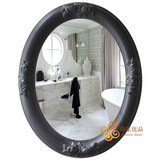 欧式奢华复古椭圆形壁挂装饰壁炉镜化妆美容镜浴室镜子小号尺寸