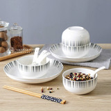 陶瓷餐具套装北欧风碗盘勺子家用微波炉创意瓷器组合菜盘子米饭碗