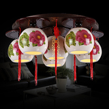 中式吸顶灯陶瓷灯青花瓷五彩瓷卧室吸顶灯客厅灯具餐厅灯饰中式灯