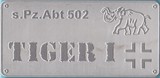 二战德国国防军502重装甲营 虎式 金属铭牌  1/35 1/72