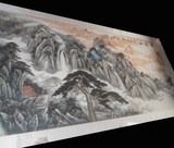 徐少华国画作品 齐白石再传弟子《锦绣山河》定制巨幅国画 背景墙