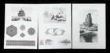 印钞厂雕刻版 天坛、桂林山水等11副图印样3张