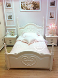 CAB简欧式象牙白色1.2米1.5米实木床儿童床单人床公主床高箱储物