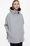 上海COS专柜代购 2016秋冬款 灰色可拆装衣帽大衣外套