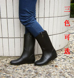 雨鞋雨靴秋女式时尚外贸韩国中高筒马靴内增高水鞋冬女鞋水靴套鞋