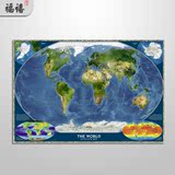 世界版块 卫星地图 家装饰品 世界地图 质量保证 装饰画 壁画