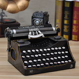 创意复古铁皮仿真老式打字机模型摆件铁艺家居酒吧装饰品摄影道具