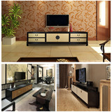 新中式电视柜2米现代简约影视柜子 客厅水曲柳实木家具新古典地柜