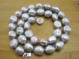 2013新款 独家款 大颗灰色天然异形珍珠项链 巴洛克珍珠  欧美风