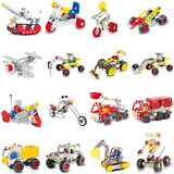 创意儿童玩具DIY拼装模型批发车金属工程车手工组装锻炼动手能力