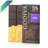 进口食品美国原装进口纯黑72%GODIVA高迪瓦黑巧克力大排块