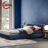 布床北欧1米8双人床小户型宜家简约美式布艺床可拆洗软体家具储物