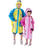 新款微香迪士尼儿童雨衣帽檐充气儿童雨披卡通男女学生书包位雨衣
