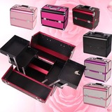 韩国手提化妆箱包专业化妆品收纳盒多层大号 美甲纹绣带锁工具箱