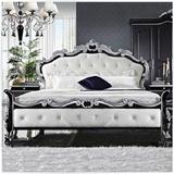 卧室家具 欧式床 双人床 实木床 1.5米1.8米皮艺床 法式床 包物流