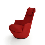 北欧简约设计师椅 旋转高背布艺沙发椅 影院样板房创意单人休闲椅