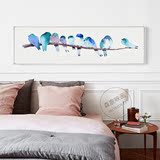 鸟 现代简约清新北欧客厅装饰画卧室床头画挂画横幅沙发背景壁画