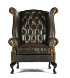欧式单人沙发椅实木美式布艺老虎椅复古高靠背椅子休闲真皮扶手椅