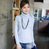 2014新款秋装韩版女毛衣纯棉打底衫高领套头长袖针织衫