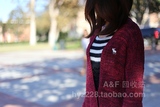 美国 abercrombie fitch AF 2013 女 中长款 开衫针织衫 现货