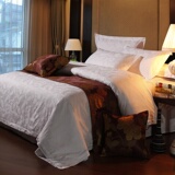 罗瑞欧家纺宾馆床上用品酒店布草旅馆被套床单全棉贡缎提花四件套