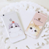 可爱情侣猫咪浮雕iPhone6手机壳超薄苹果6s plus硅胶防摔软保护套