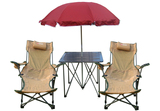 户外休闲海边沙滩桌椅三件套 组合套装伞桌椅 晒太阳折叠桌椅