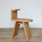 现代简约原创定制纯实木家具橡木靠背凳黑胡桃木矮凳圆凳子餐凳