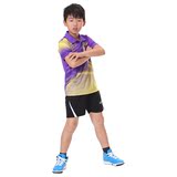 新款正品包邮儿童羽毛球服 男女童运动服套装 乓乓球服紫色