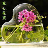 MX爱心形透明玻璃花瓶创意水培花器容器干花装饰插花摆件餐桌花瓶