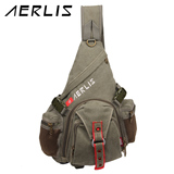 AERLIS新款时尚休闲帆布包男胸包单肩女包运动挂包旅行包骑行包