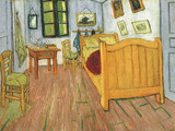 装饰画无框画油画世界名画复制品风景客厅梵高在阿尔勒的卧室二