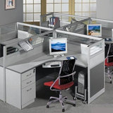 时尚简约办公家具简易2人工作位职员桌办公桌椅组合屏风隔断桌