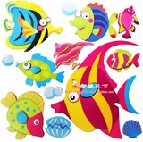 幼儿园教室装饰品*3D立体DIY组合墙贴*海底鱼世界海洋*儿童房布置