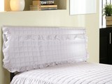 全棉斜纹 花边纯色夹棉绗绣床头罩/床头套 1.2 1.5 1.8 2.0米特价
