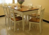 美式乡村 田园 地中海风格 全实木餐桌椅组合 1桌4椅 1桌6椅 特价
