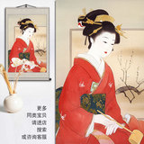 国画工笔画日本美人画歌舞伎和室风格装修料理店装饰画仕女图