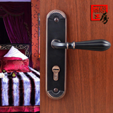 泰好工房门锁纯铜中式简欧式全铜黑色门锁室内实木门锁美式门锁具