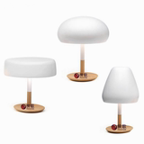 【侯哥灯饰】卧室床头创意时尚原木台灯 现代简约可爱蘑菇头台灯