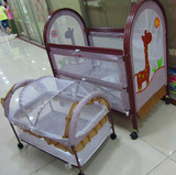 夏天专用婴儿床带摇篮 可加长 配蚊帐儿童铁床 大小两张床0-5岁床