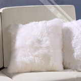 可爱纯羊毛大抱枕白色欧式家用真皮草长毛绒沙发靠垫时尚礼品定制