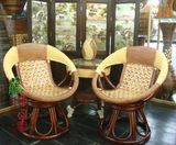 藤椅子茶几三件套 欧式组合 休闲转椅 复古高档品味 套装组合