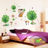 田园风绿树墙贴树浪漫卧室床头贴画客厅沙发电视背景墙贴纸可移除