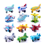 和风木制小飞机汽车模型 十二件套迷你摆件木质交通玩具日本原装