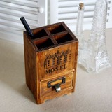 原木工艺品笔筒创意小摆件 做旧实木盒收纳盒子 家居装饰礼物礼品