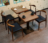 包邮仿实木铁艺牛角椅子奶茶甜品店桌椅简约餐椅咖啡厅西餐厅桌椅
