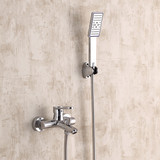 简易淋浴花洒套装全铜增压喷头淋雨龙头明装卫浴挂墙式沐浴淋浴器