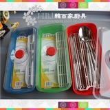 韩国筷子盒正品筷子笼餐具收纳盒 韩式桌面带盖筷笼防尘密封沥水