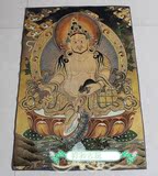 西藏佛像 尼泊尔财神唐卡画像 织锦画 丝绸绣 财宝天王唐卡刺绣2