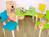 法国Alinea幼儿园儿童木质制学习写字游戏吃饭餐桌椅成套装 宜家